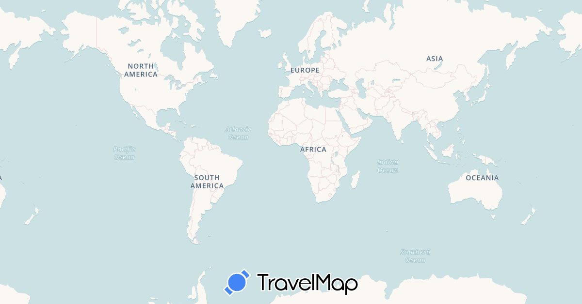 TravelMap itinerary: driving in Fiji, New Zealand (Oceania)